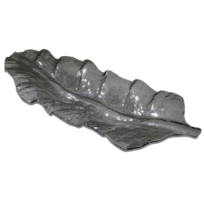 Smoked Leaf Tray Dark Gray-Home Accents-Uttermost-Lighting Design Store