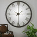 Amelie Wall Clock Rustic Bronze w/Silver Highlights-Home Accents-Uttermost-Lighting Design Store