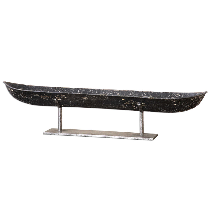 River Boat Sculpture Aged Black w/Silver-Home Accents-Uttermost-Lighting Design Store