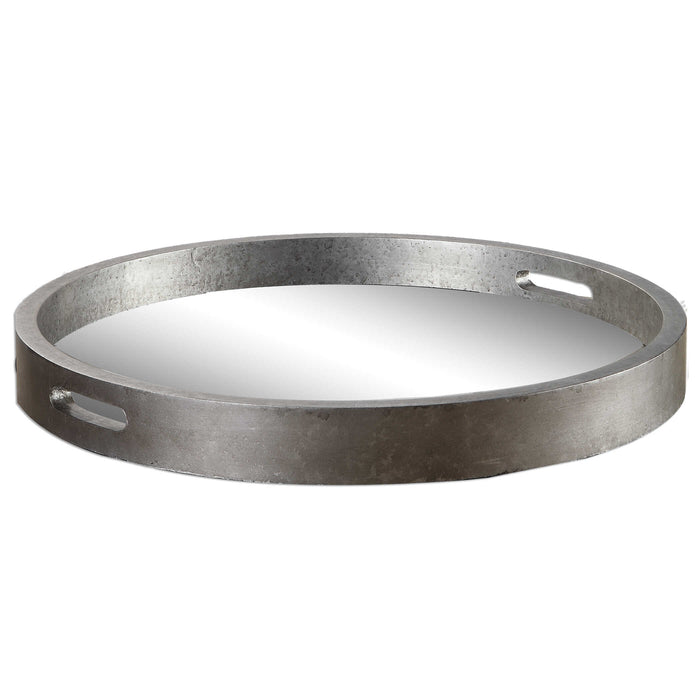Bechet Tray Antiqued Silver-Home Accents-Uttermost-Lighting Design Store