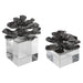 Indian Lotus Sculpture, Set/2 Silver-Home Accents-Uttermost-Lighting Design Store