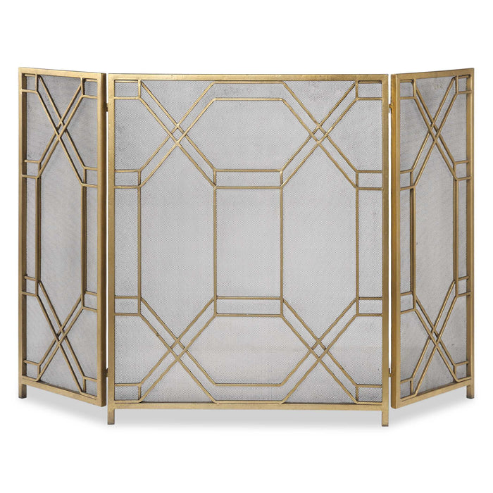 Rosen Fireplace Screen Antiqued Gold Leaf-Home Accents-Uttermost-Lighting Design Store