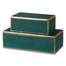 Karis Boxes S/2 Green w/Bright Gold Leaf-Home Accents-Uttermost-Lighting Design Store