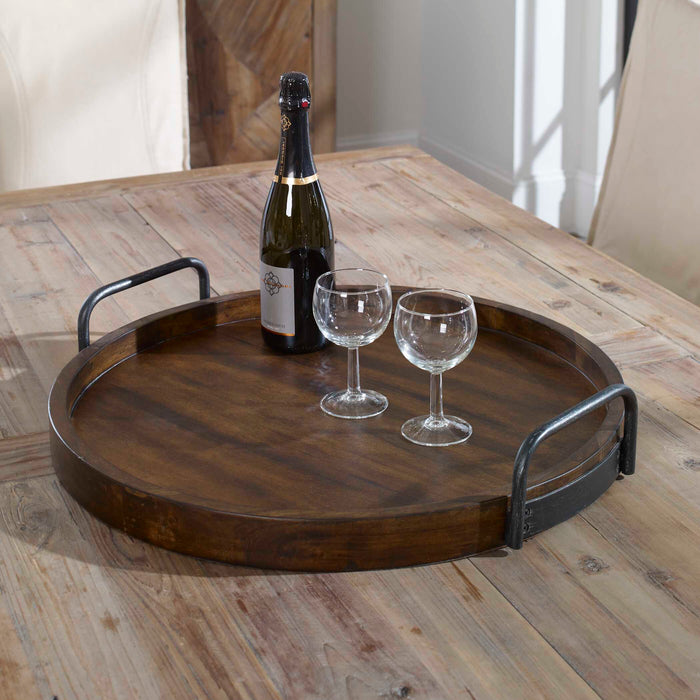 Reine Tray Wood w/Iron-Home Accents-Uttermost-Lighting Design Store