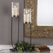 Durga Candleholders, Set/2 Matte Black-Home Accents-Uttermost-Lighting Design Store