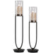 Durga Candleholders, Set/2 Matte Black-Home Accents-Uttermost-Lighting Design Store