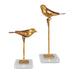 Passerines Sculpture, Set/2 Antiqued Gold Leaf-Home Accents-Uttermost-Lighting Design Store