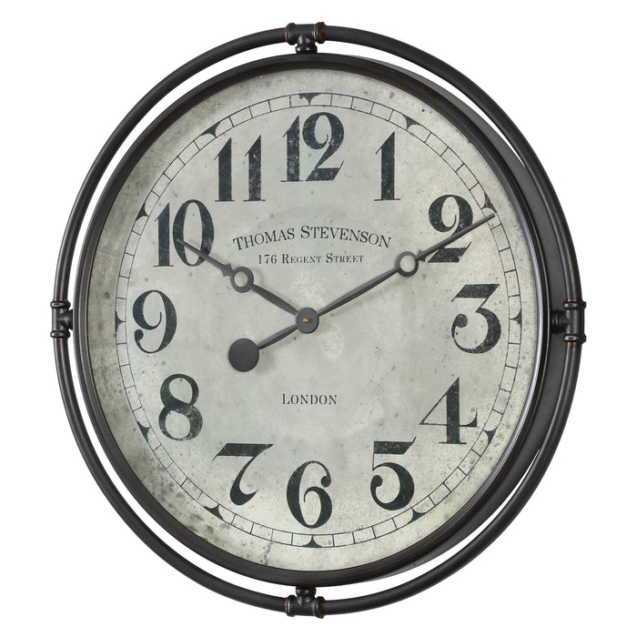Nakul Wall Clock Smoke Gray-Home Accents-Uttermost-Lighting Design Store