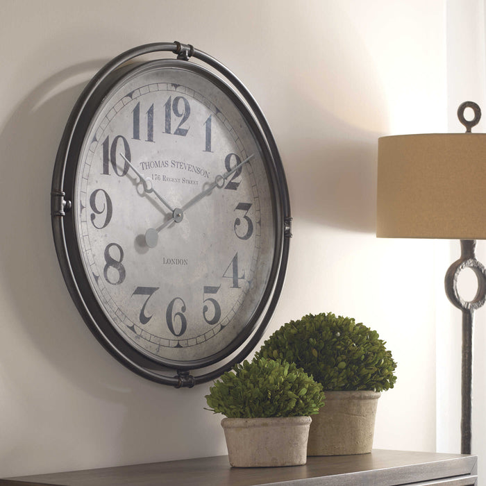 Nakul Wall Clock Smoke Gray-Home Accents-Uttermost-Lighting Design Store