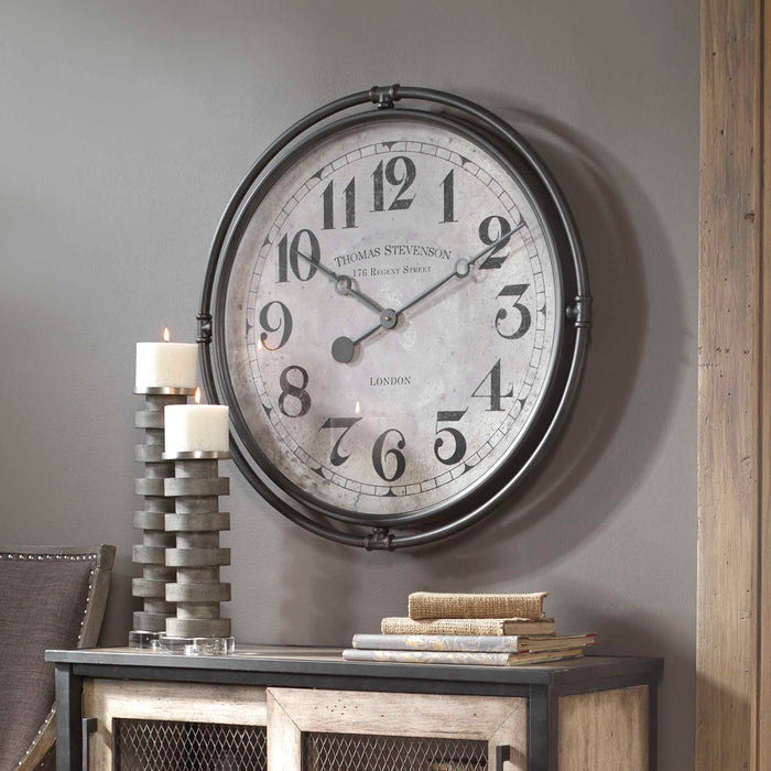 Nakul Wall Clock Smoke Gray-Home Accents-Uttermost-Lighting Design Store