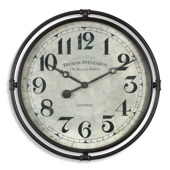 Nakul Wall Clock Smoke Gray-Home Accents-Uttermost-Lighting Design Store