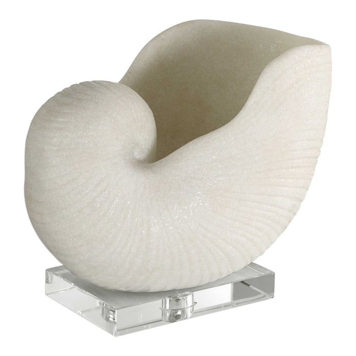 Nautilus Shell Sculpture Stone Textured-Home Accents-Uttermost-Lighting Design Store