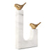 Songbirds Sculpture White Marble-Home Accents-Uttermost-Lighting Design Store