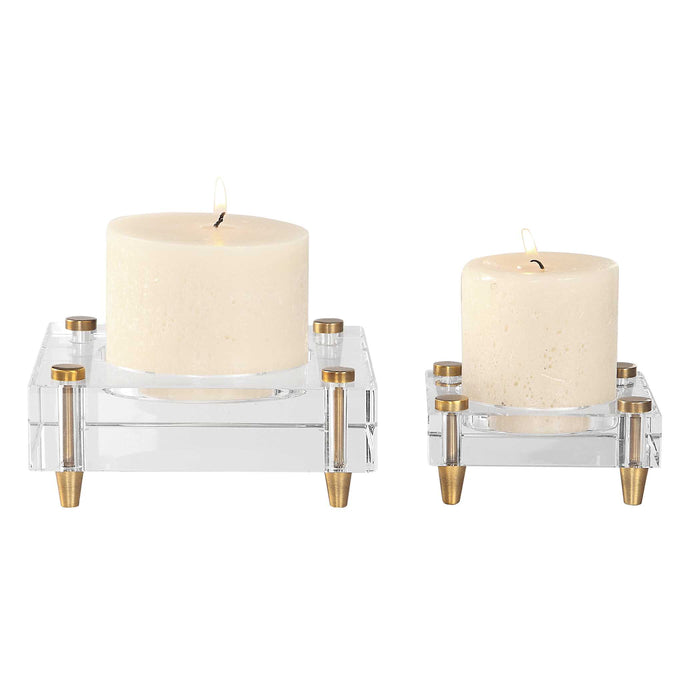 Claire Candleholders, Set/2 Brass-Home Accents-Uttermost-Lighting Design Store