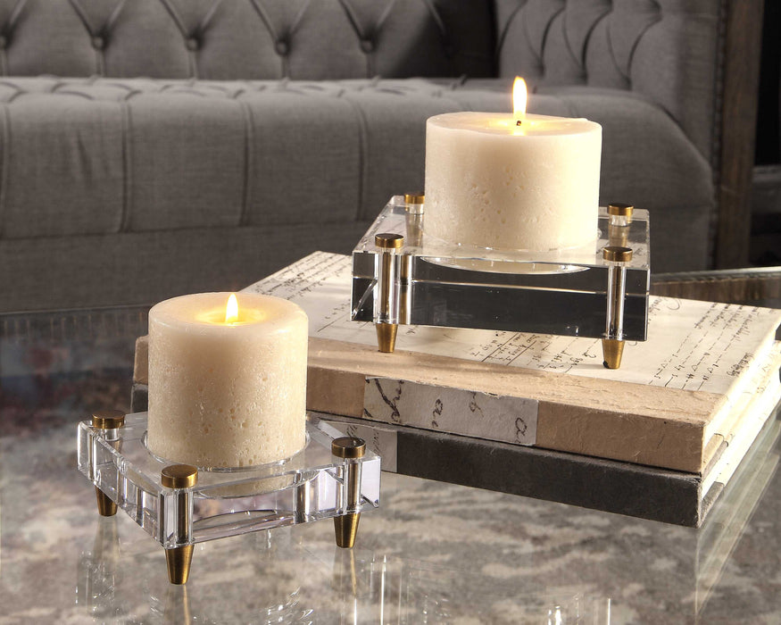 Claire Candleholders, Set/2 Brass-Home Accents-Uttermost-Lighting Design Store