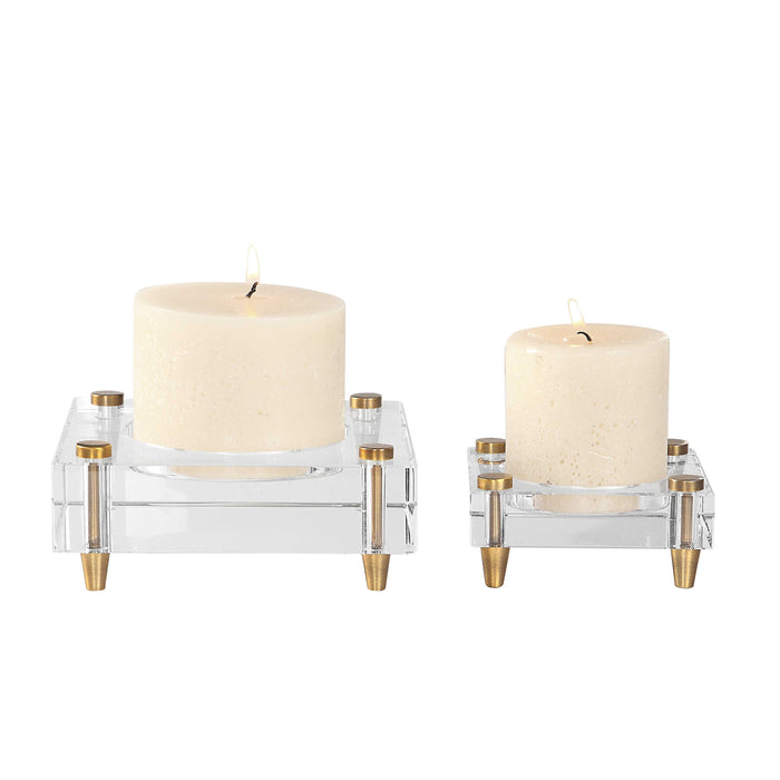 Claire Candleholders, Set/2 Brass-Home Accents-Uttermost-Lighting Design Store