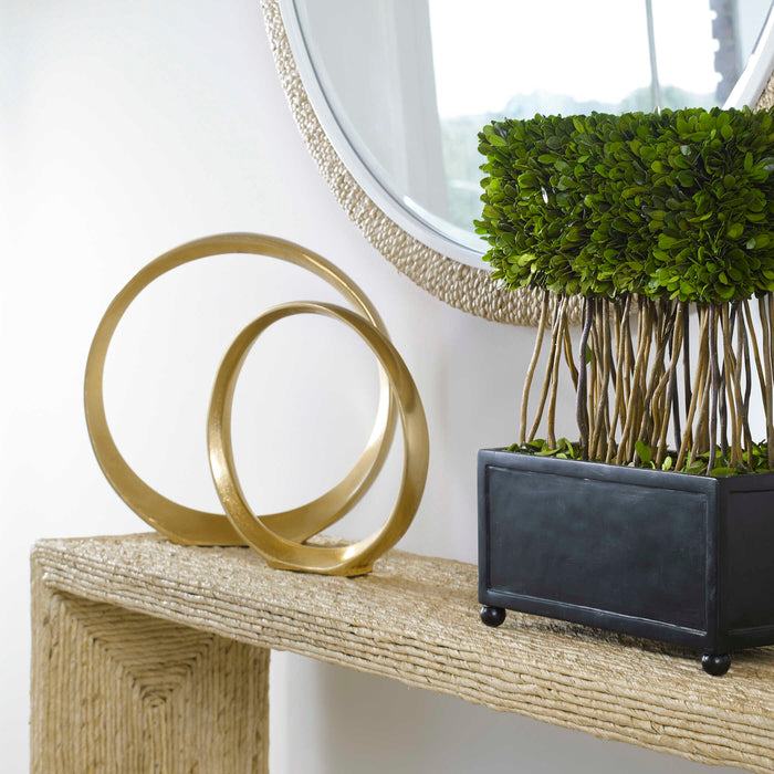 Jimena Sculpture, Set/2 Clean Gold-Home Accents-Uttermost-Lighting Design Store