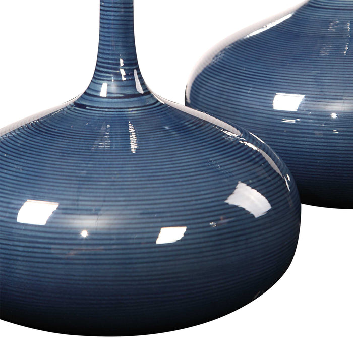 Zayan Vases, S/2 Blue-Home Accents-Uttermost-Lighting Design Store
