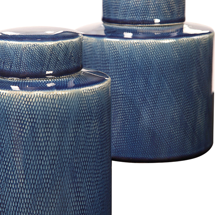 Saniya Containers, S/2 Blue-Home Accents-Uttermost-Lighting Design Store