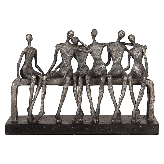 Camaraderie Figurine Aged Silver-Home Accents-Uttermost-Lighting Design Store