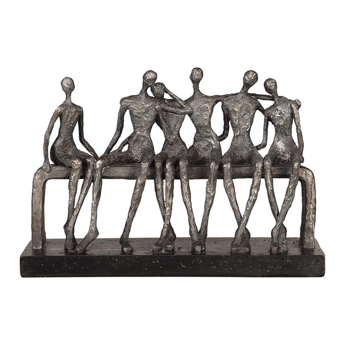 Camaraderie Figurine Aged Silver-Home Accents-Uttermost-Lighting Design Store