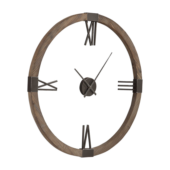 Marcelo Wall Clock Aged Iron-Home Accents-Uttermost-Lighting Design Store