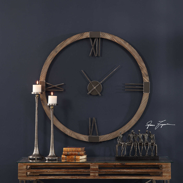 Marcelo Wall Clock Aged Iron-Home Accents-Uttermost-Lighting Design Store