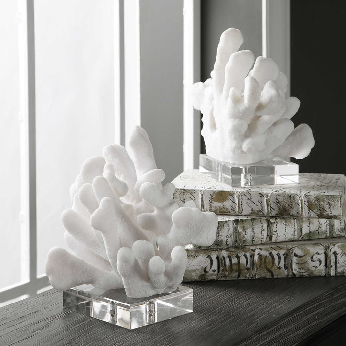 Charbel Bookends, Set/2 White-Home Accents-Uttermost-Lighting Design Store