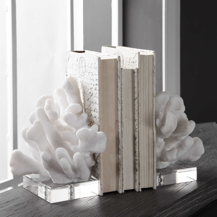 Charbel Bookends, Set/2 White-Home Accents-Uttermost-Lighting Design Store