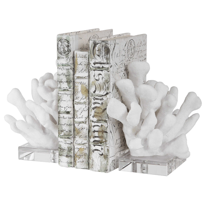 Charbel Bookends, Set/2 White-Home Accents-Uttermost-Lighting Design Store