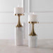 Castiel Candleholders, Set/2 Antique Brushed Brass-Home Accents-Uttermost-Lighting Design Store