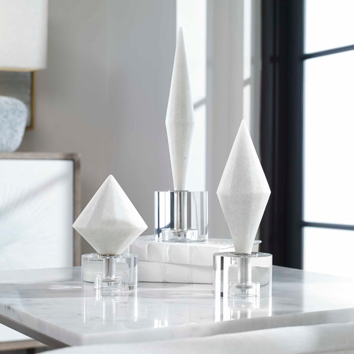 Alize Sculptures S/3 White-Home Accents-Uttermost-Lighting Design Store