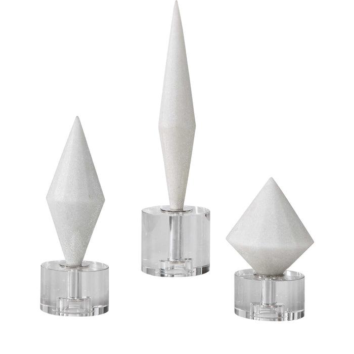 Alize Sculptures S/3 White-Home Accents-Uttermost-Lighting Design Store