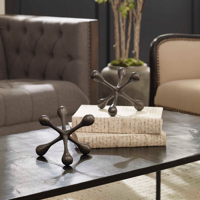 Harlan Objects, S/2 Black Nickel-Home Accents-Uttermost-Lighting Design Store