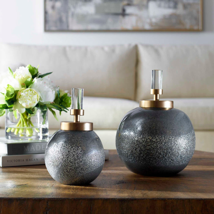 Cessair Bottles, S/2 Brushed Brass-Home Accents-Uttermost-Lighting Design Store