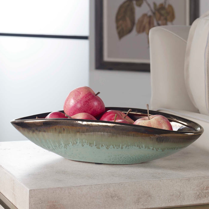 Iroquois Bowl Calming Mint-Home Accents-Uttermost-Lighting Design Store