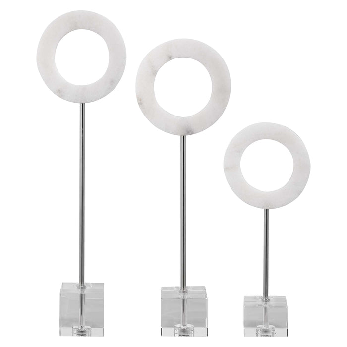 Coin Toss Rings, S/3 Polished Chrome-Home Accents-Uttermost-Lighting Design Store