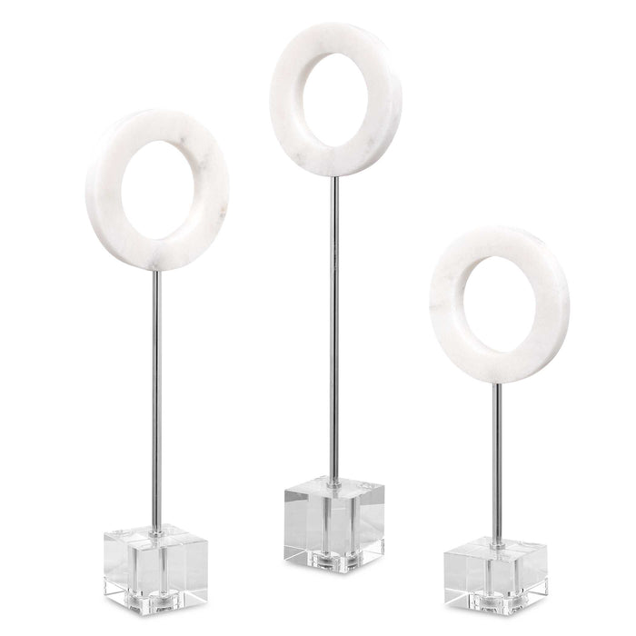 Coin Toss Rings, S/3 Polished Chrome-Home Accents-Uttermost-Lighting Design Store