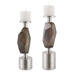 Ore Candleholders, Set/2 Brushed Nickel-Home Accents-Uttermost-Lighting Design Store