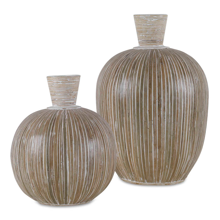 Islander Vases, S/2 White-Home Accents-Uttermost-Lighting Design Store