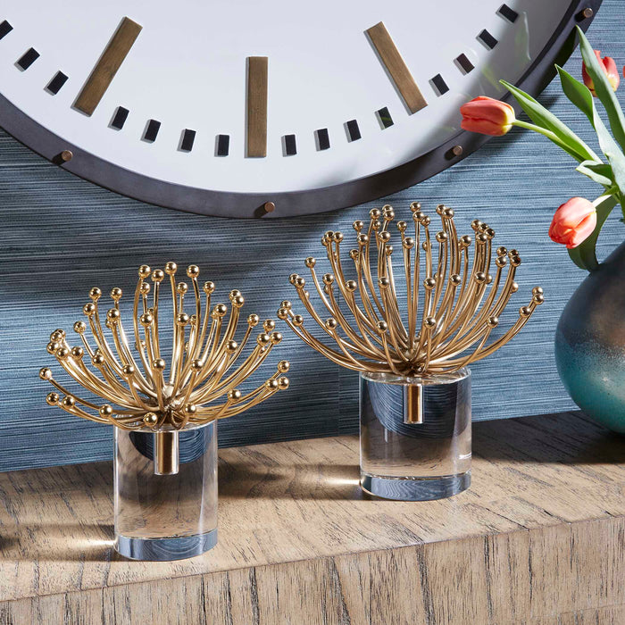 Aga Sculptures, S/2 Brushed Gold-Home Accents-Uttermost-Lighting Design Store