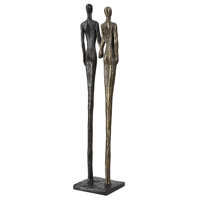 Two's Sculpture Antique Brass And Rustic Dark Bronze-Home Accents-Uttermost-Lighting Design Store