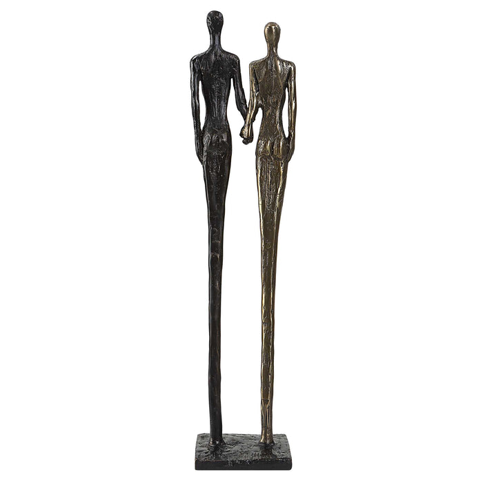 Two's Sculpture Antique Brass And Rustic Dark Bronze-Home Accents-Uttermost-Lighting Design Store