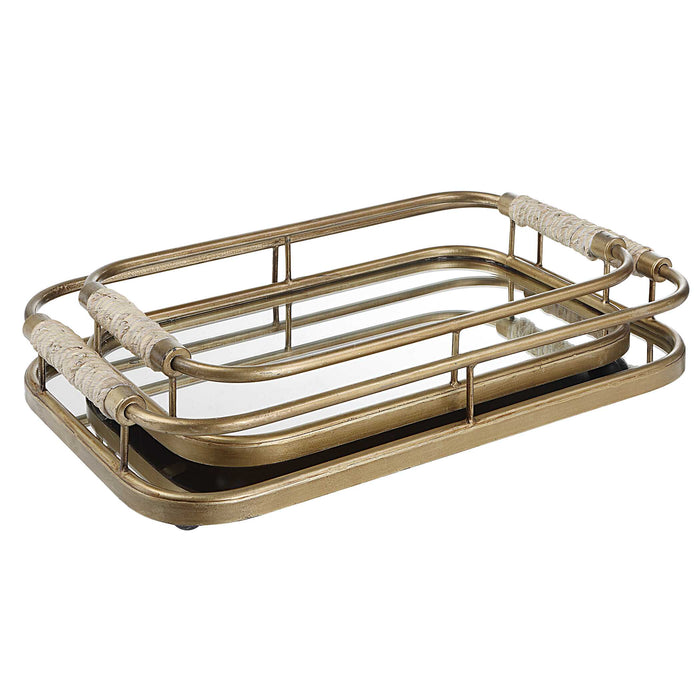Rosea Trays, S/2 Brushed Gold-Home Accents-Uttermost-Lighting Design Store