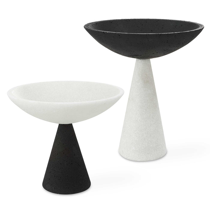 Antithesis Bowls, S/2 Striking Black And White Granulated Marble-Home Accents-Uttermost-Lighting Design Store