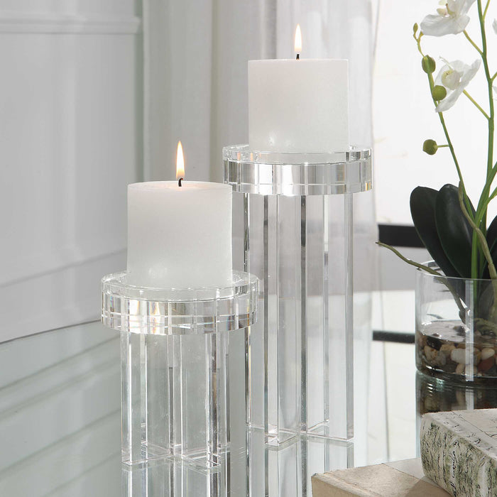 Crystal Candleholders, Set/2 White-Home Accents-Uttermost-Lighting Design Store