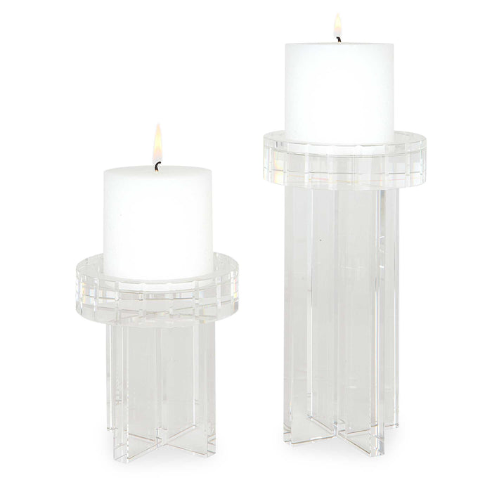 Crystal Candleholders, Set/2 White-Home Accents-Uttermost-Lighting Design Store