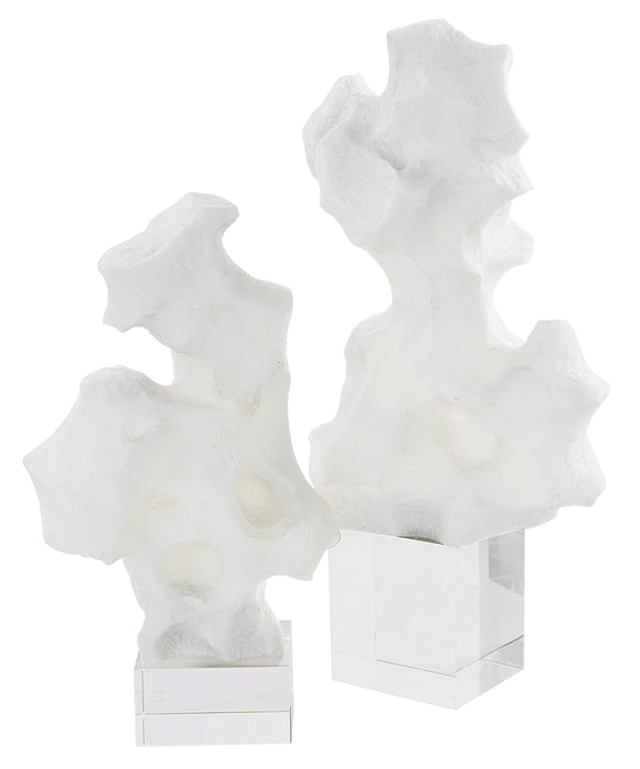 Remnant Sculptures, Set/2 White-Home Accents-Uttermost-Lighting Design Store