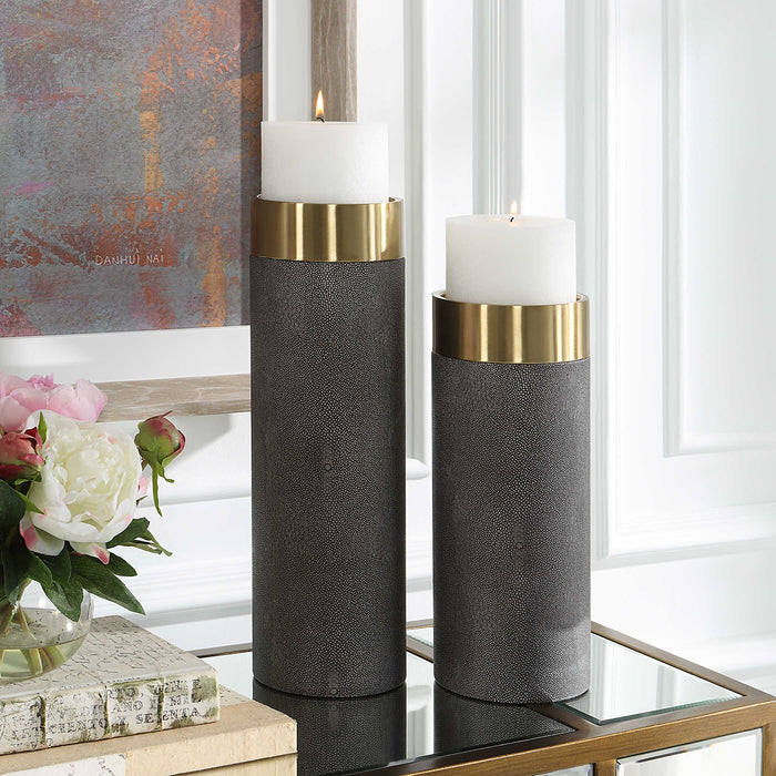 Wessex Candleholders, S/2 Antique Brushed Brass-Home Accents-Uttermost-Lighting Design Store