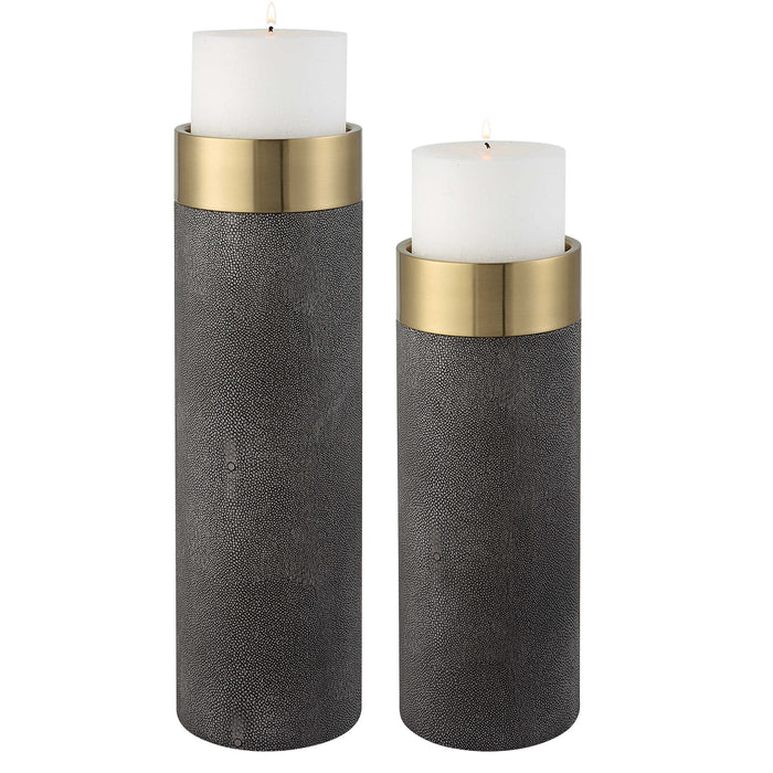 Wessex Candleholders, S/2 Antique Brushed Brass-Home Accents-Uttermost-Lighting Design Store